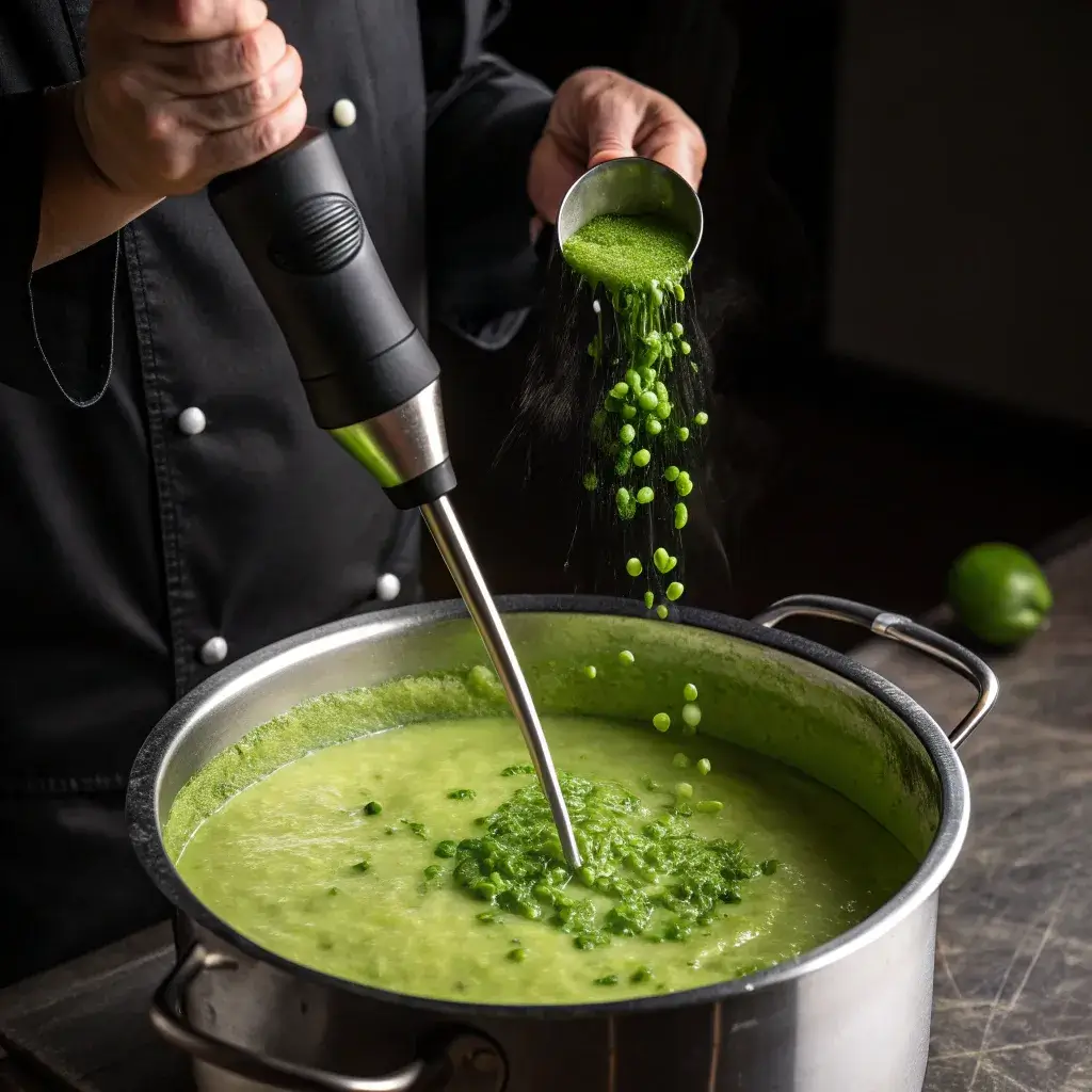 Misturando até obter um purê cremoso