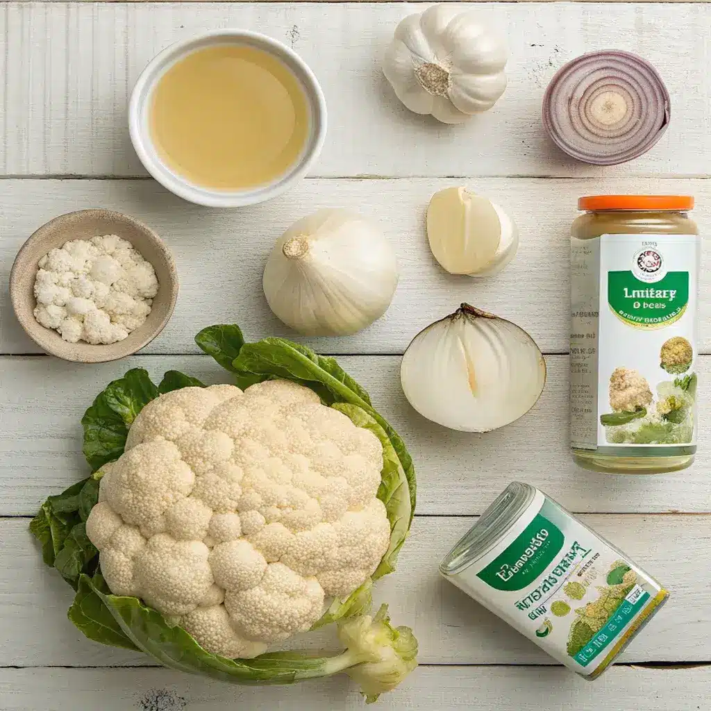 ingredientes para fazer sopa de couve-flor