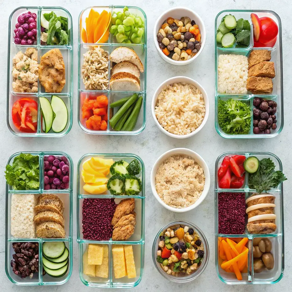 Preparo de refeições para a semana, cozinhar rápido e saudável.