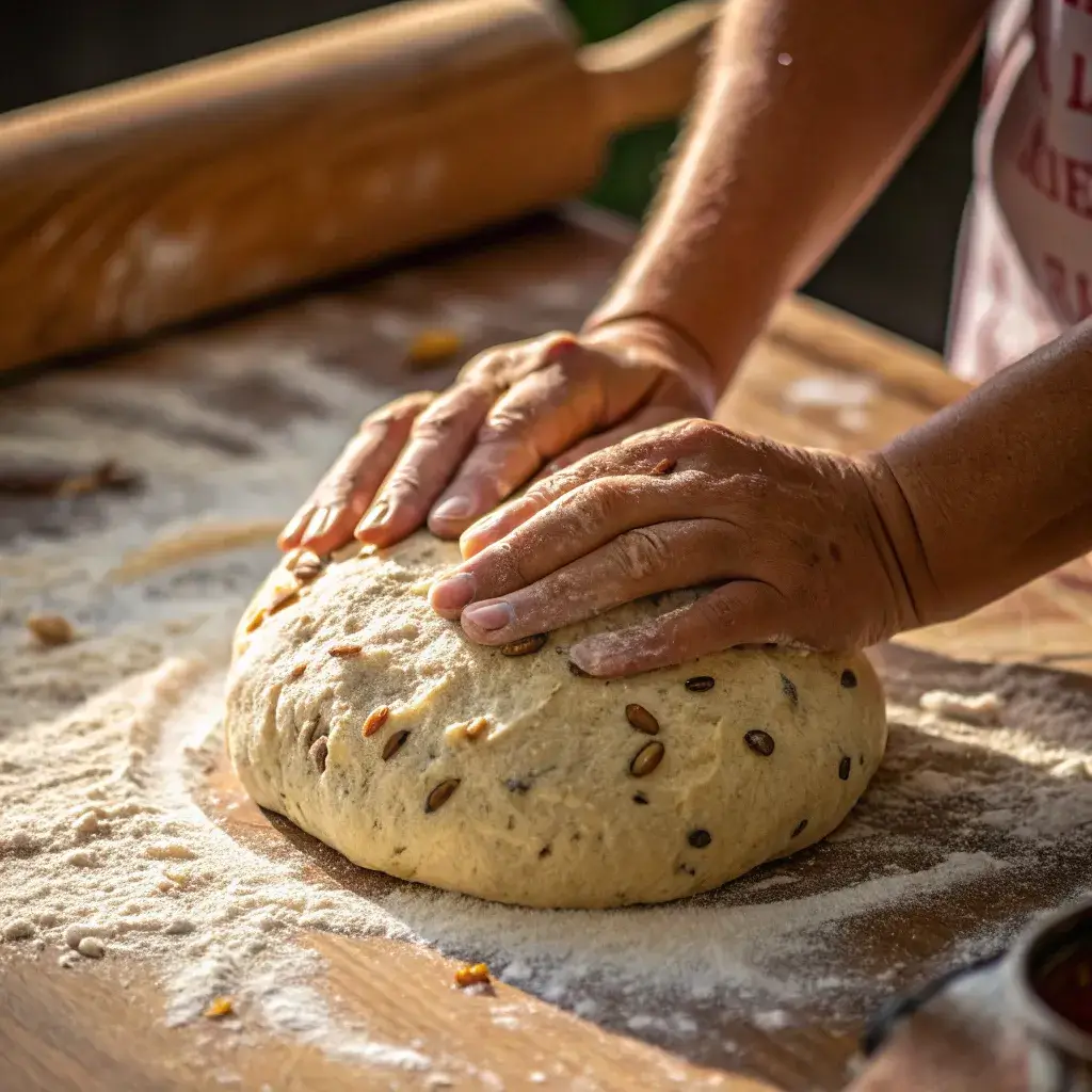 sovando massa do pão para diabéticos