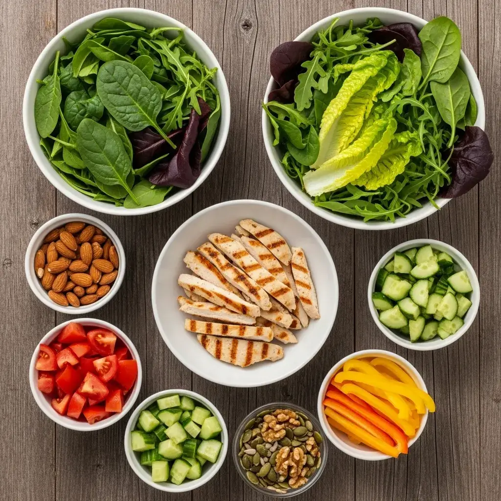 componentes-para-montar-salada-com-frango