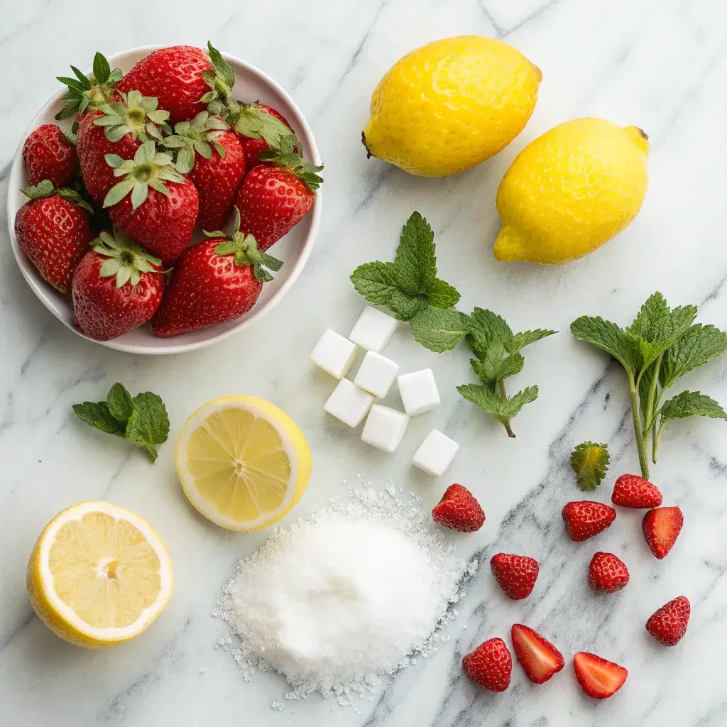 ingredientes-limonada-de-morango-frescos