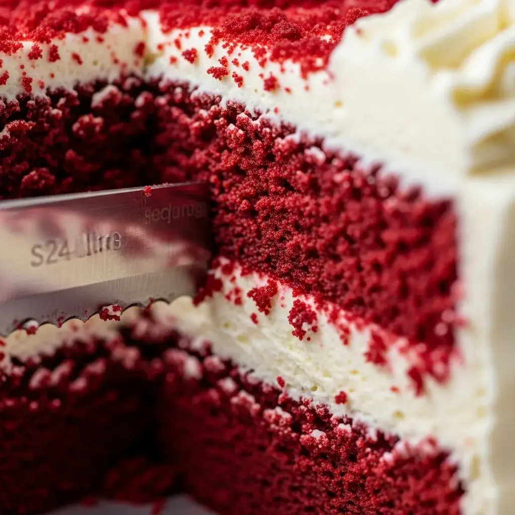 Fatia de Bolo Red Velvet mostrando camadas vermelhas e brancas