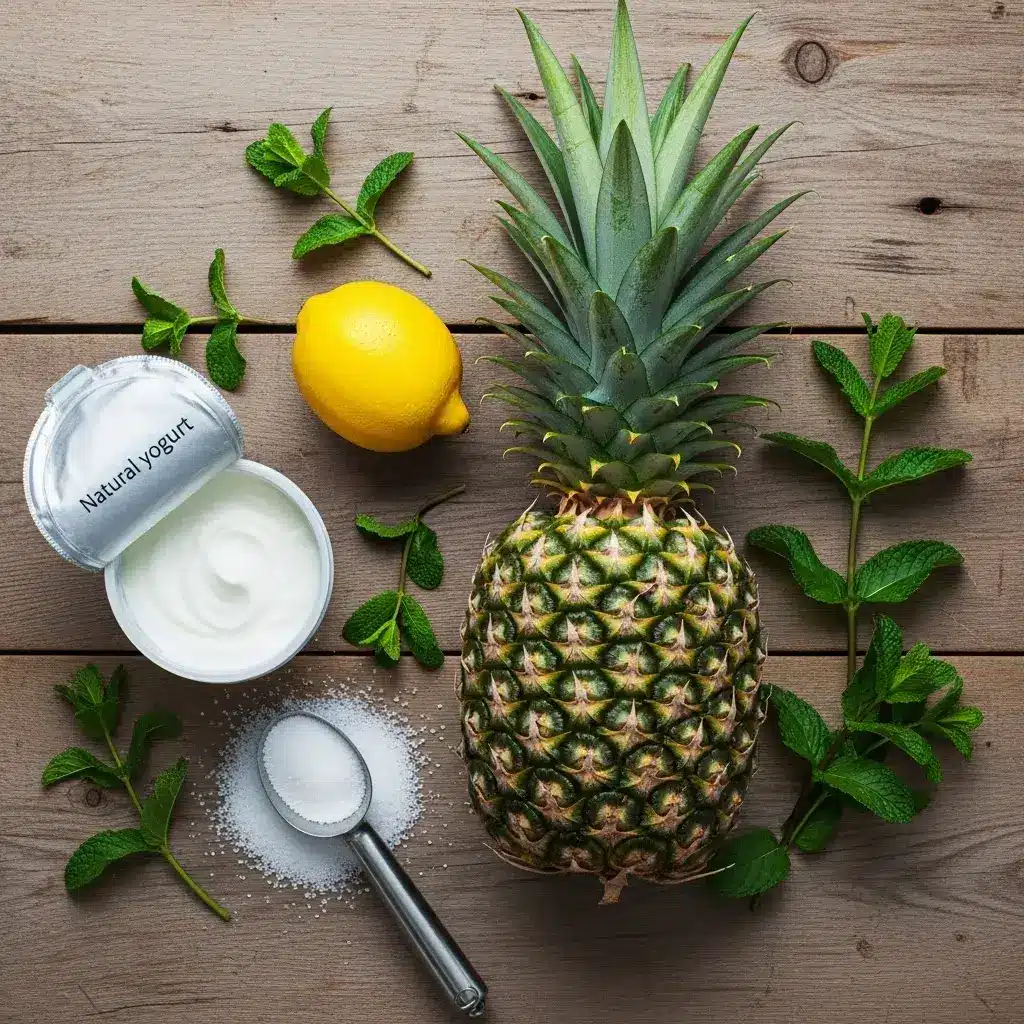 ingredientes naturais para gelado de abacaxi diet