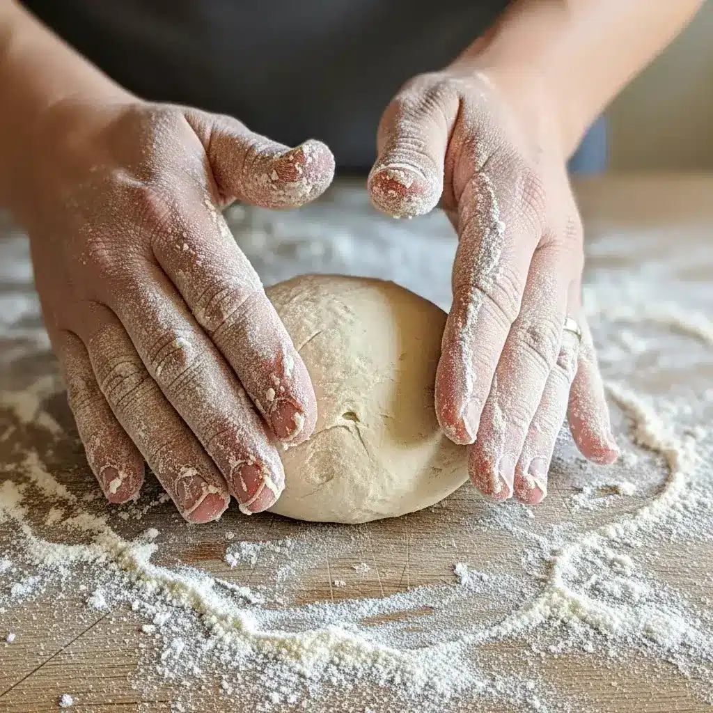 Moldando a massa do pãozinho milagroso de 3 ingredientes