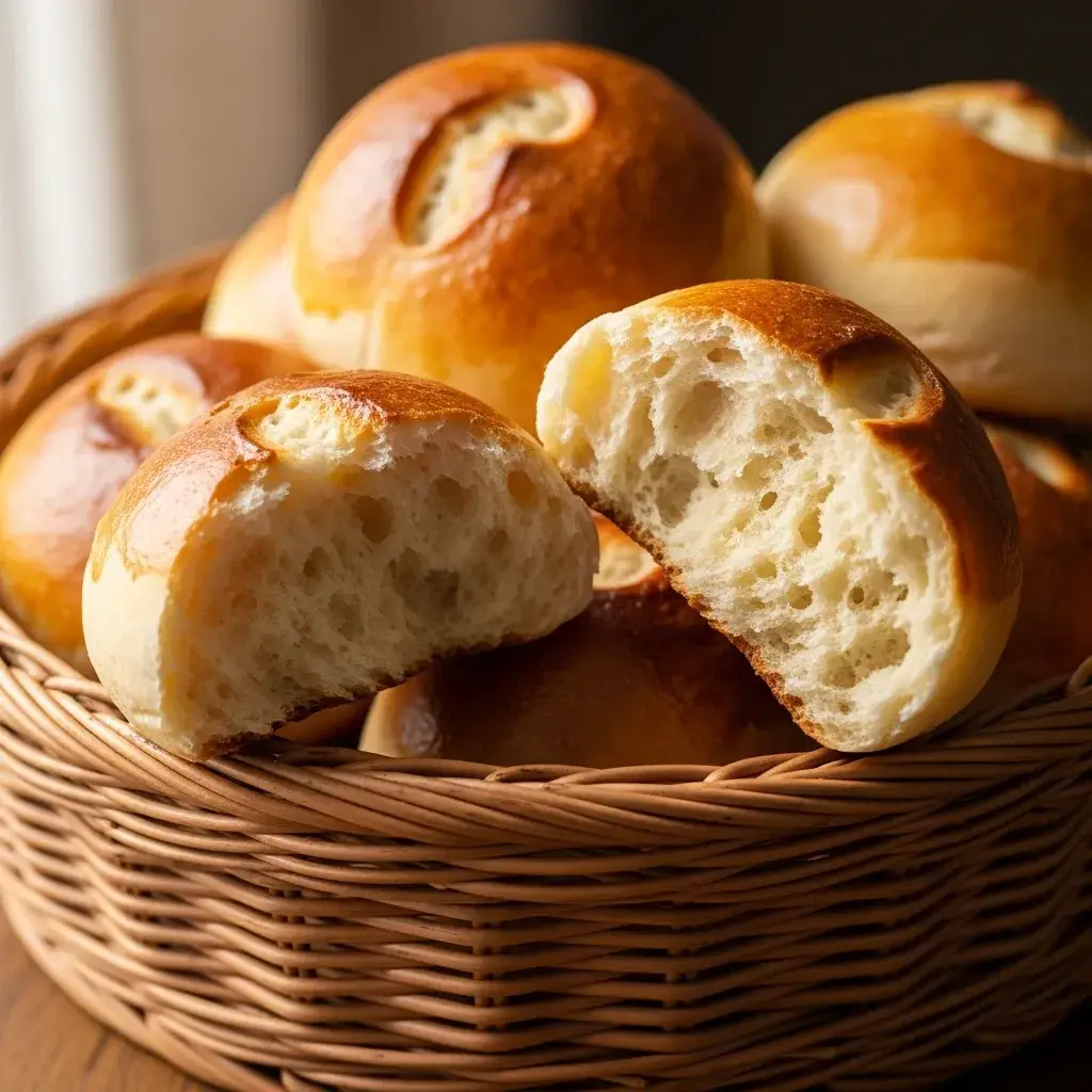 Pãozinho milagroso de 3 ingredientes recém-assado