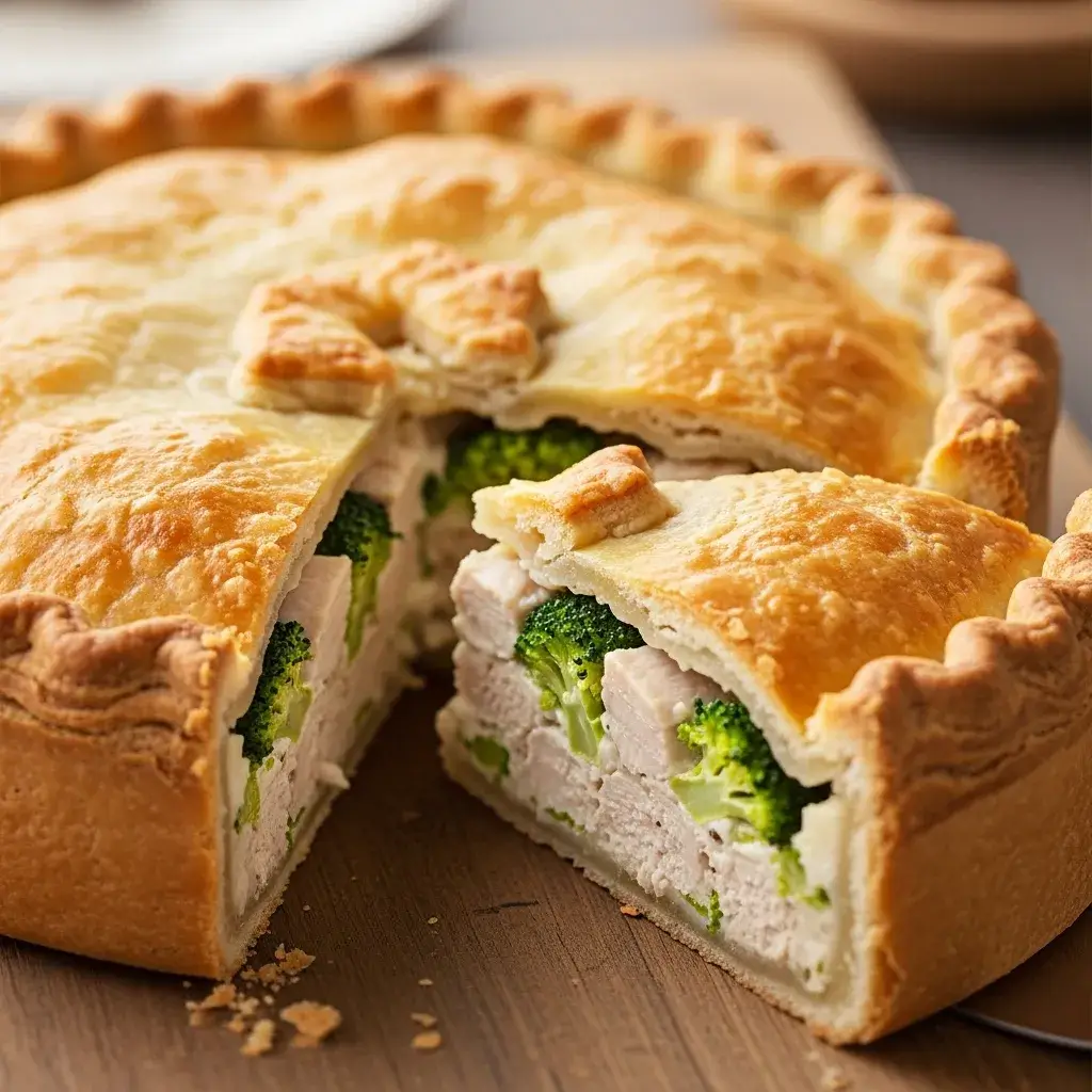 Torta de frango com brócolis caseira