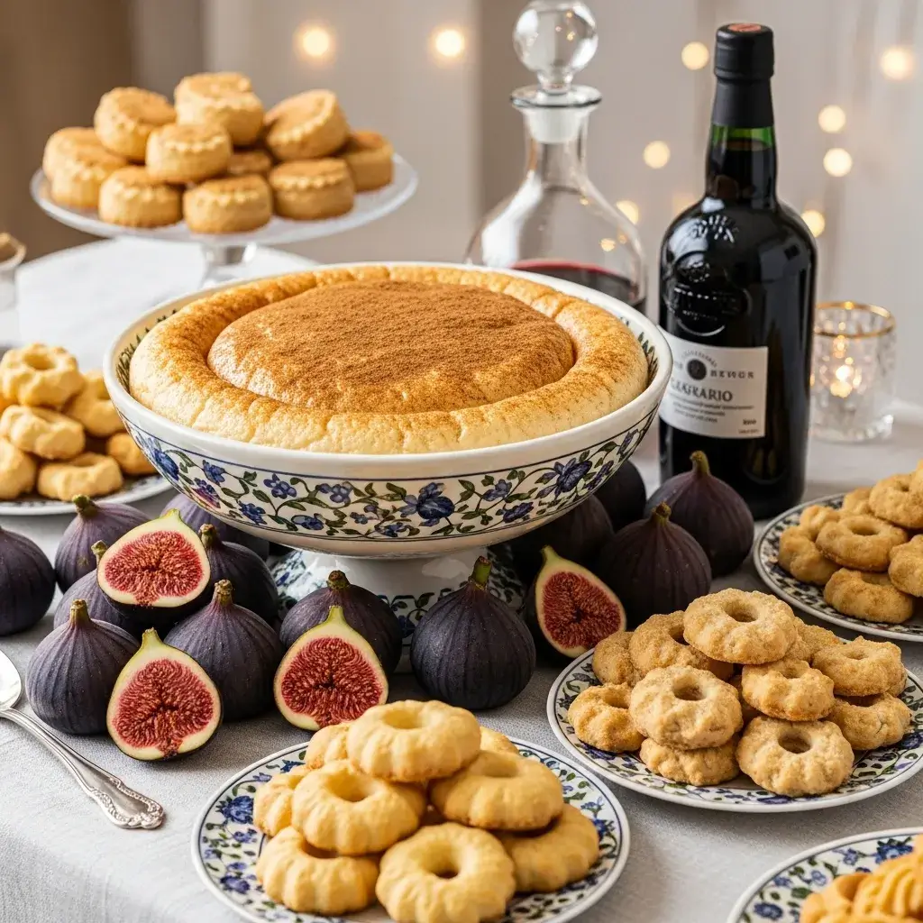 baba de camelo servido em mesa de sobremesa portuguesa