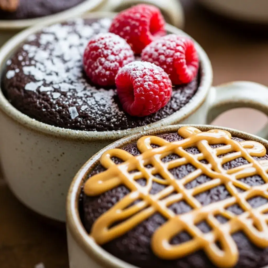 ideias para coberturas e toppings de brownie de caneca