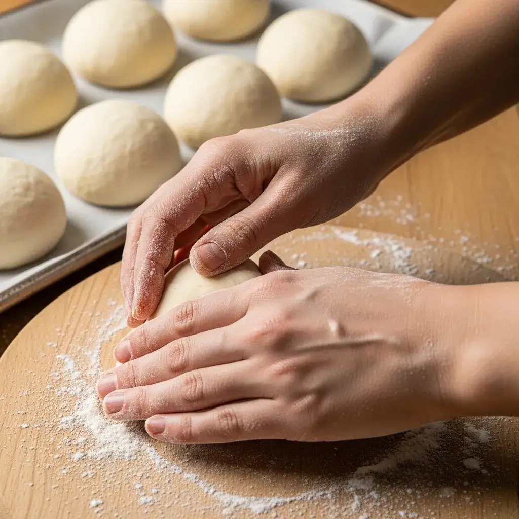 modelando-bolas-massa-pao-hamburguer