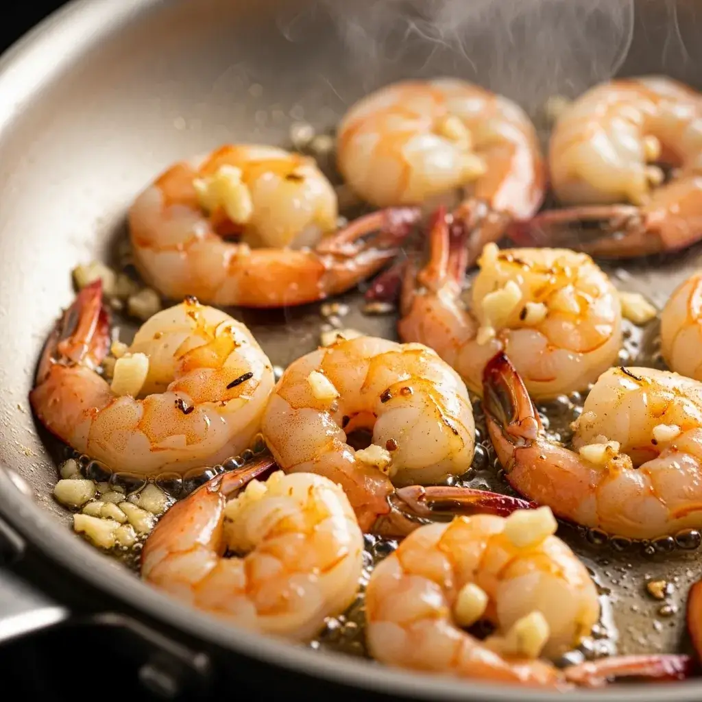 salteando-camaroes-para-fettuccine-alfredo