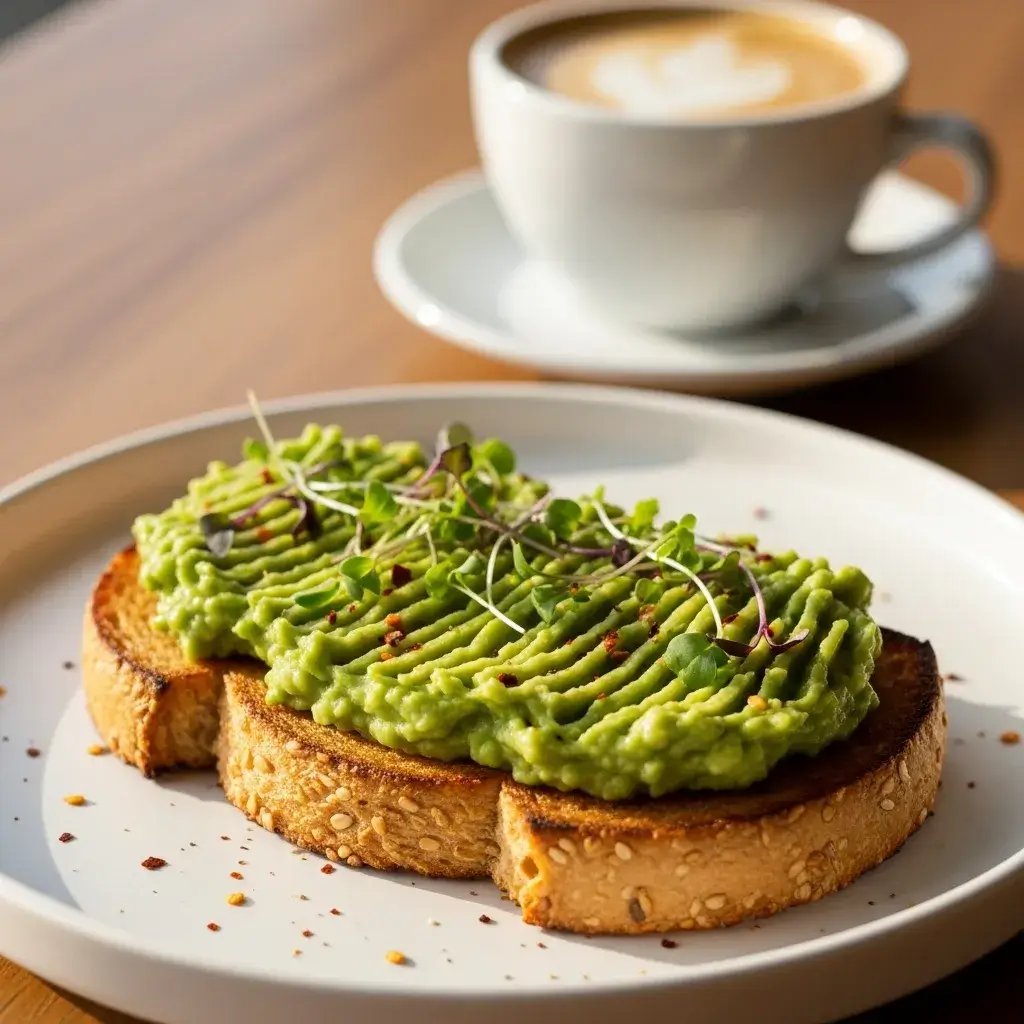 torrada de pão de mandioquinha sem glúten com abacate