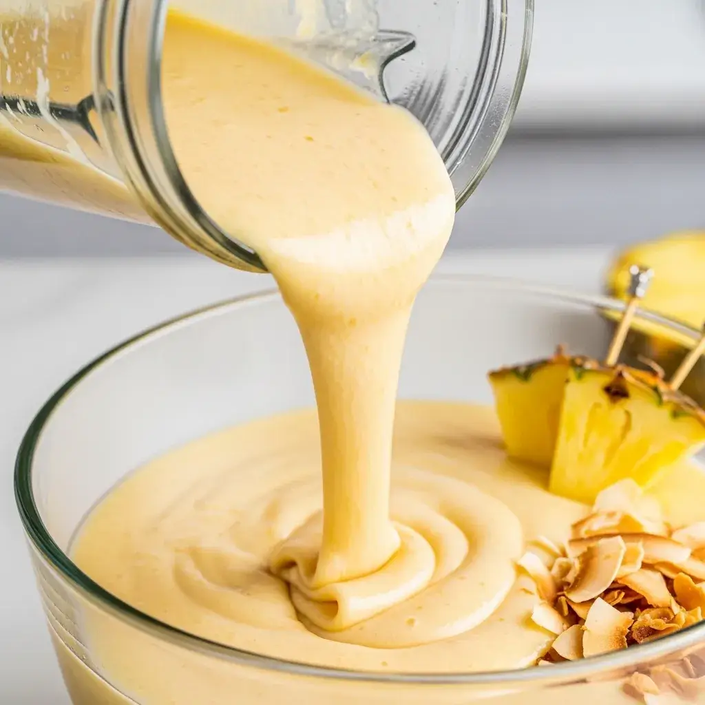 Batendo a base cremosa para a Piña Colada sem Álcool