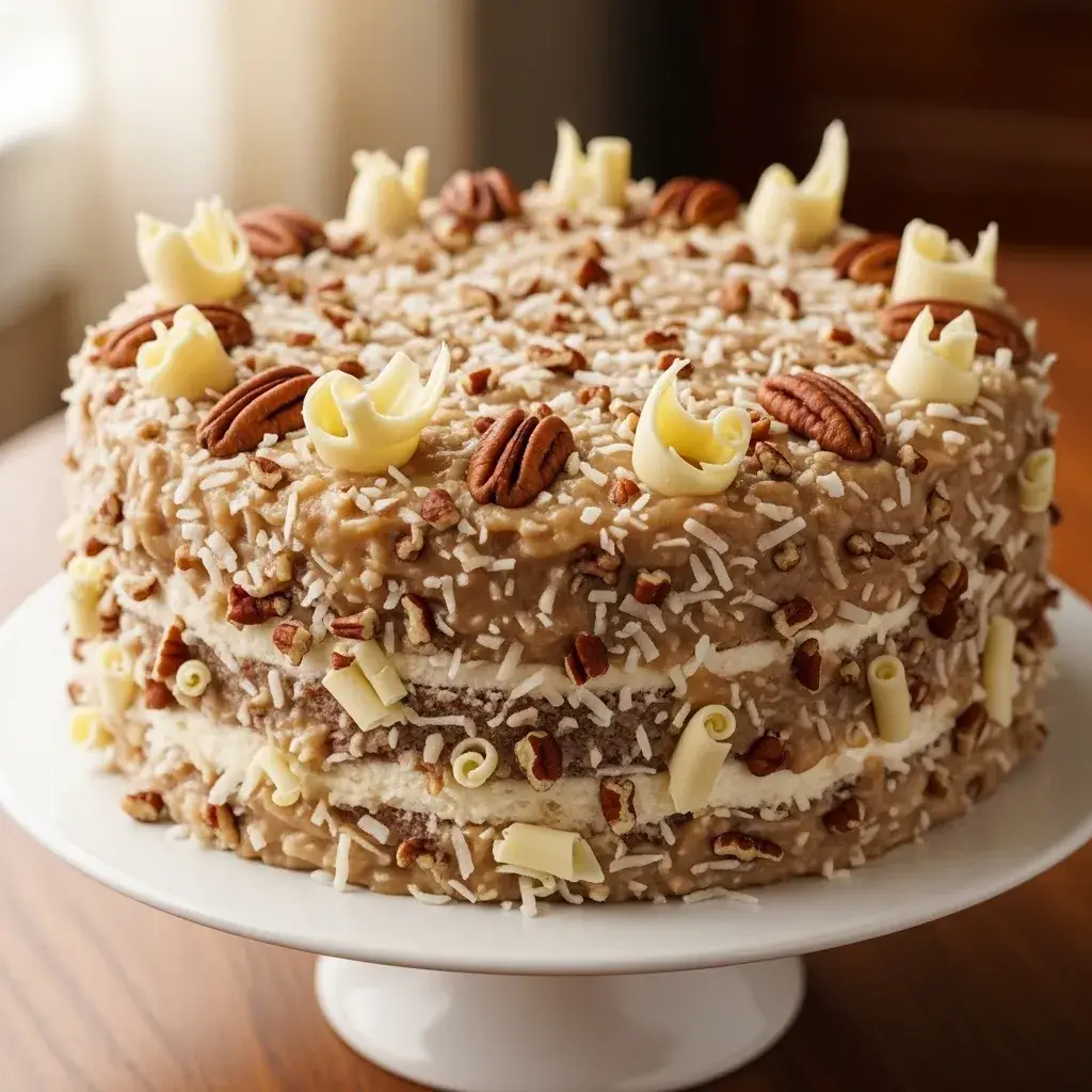 Bolo Alemão de Chocolate Branco inteiro e decorado