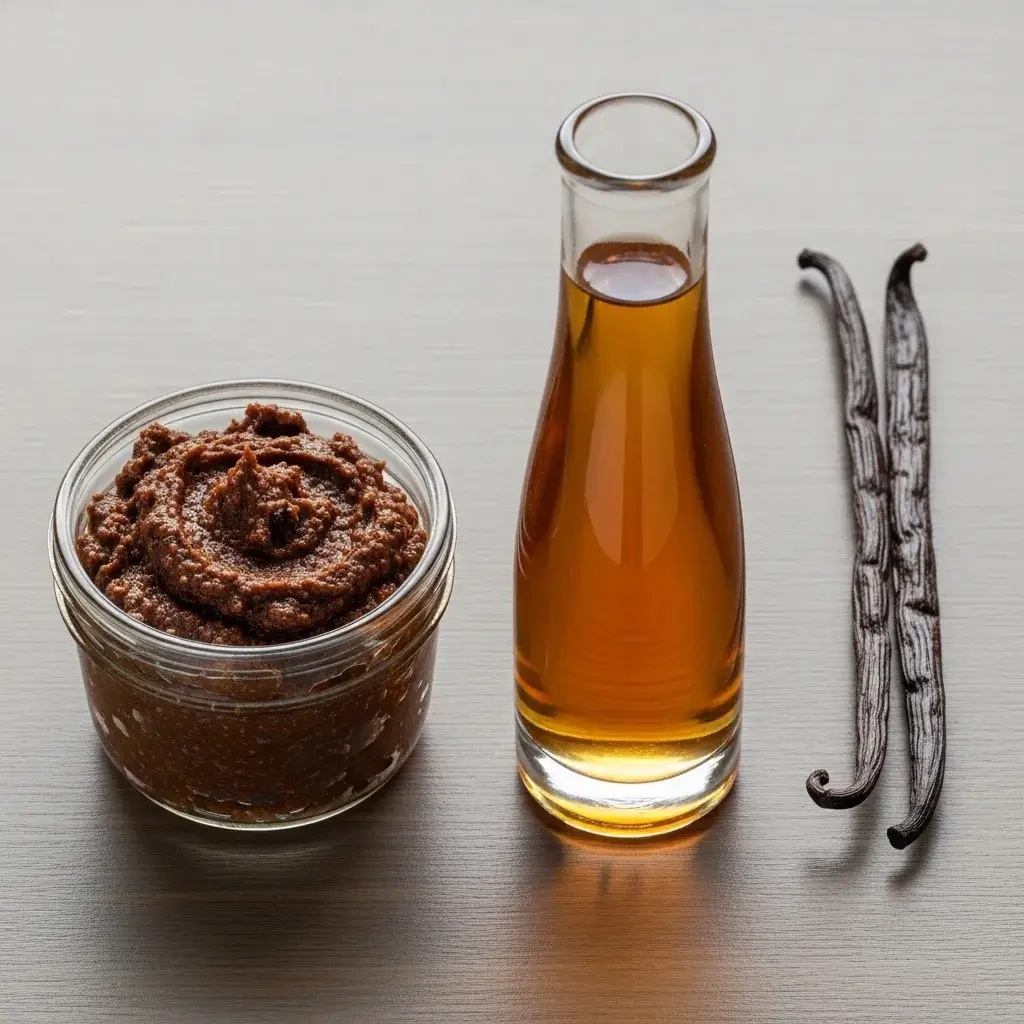 Comparação entre pasta caseira, extrato e vagem de baunilha