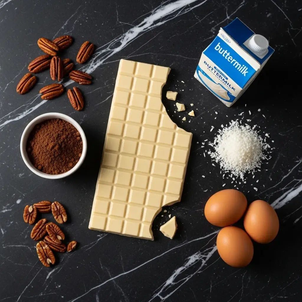 Ingredientes de qualidade para Bolo Alemão de Chocolate Branco