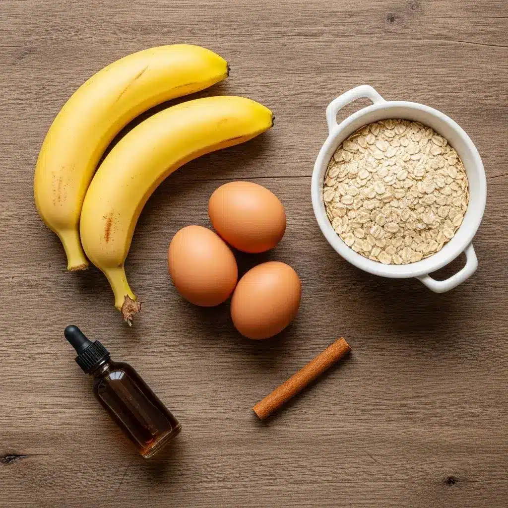 Ingredientes simples para fazer Waffle de Banana e Aveia