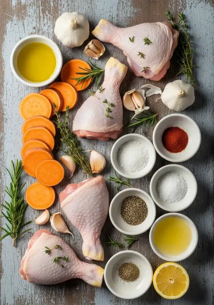 Frango Assado com Batata Doce