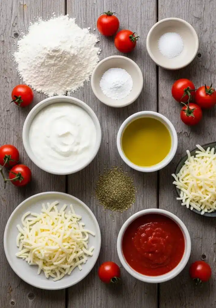 Pizza com massa de iogurte