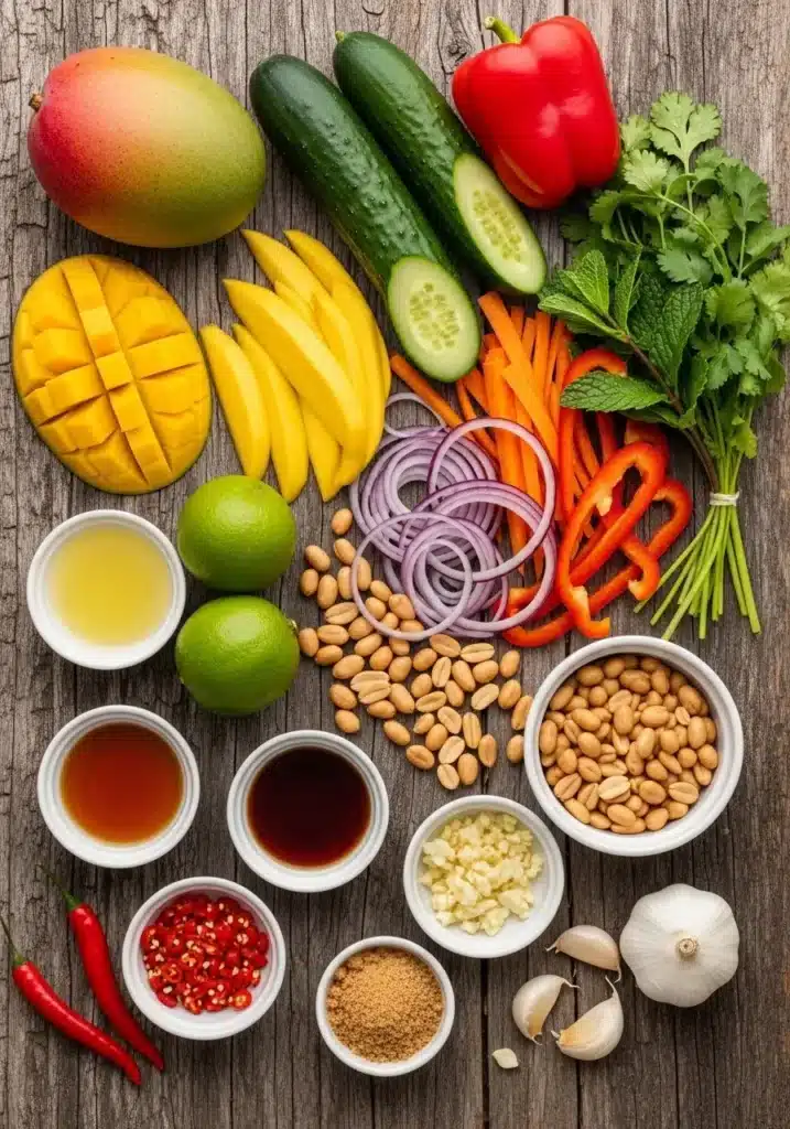 Salada tailandesa de manga