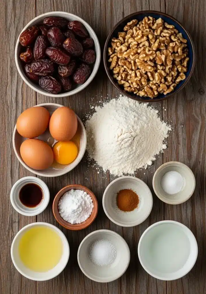 BOLO DE NOZES E TÂMARAS SEM AÇÚCAR