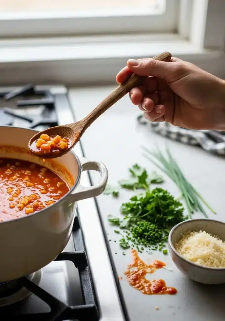 sopa de pasta de tomate