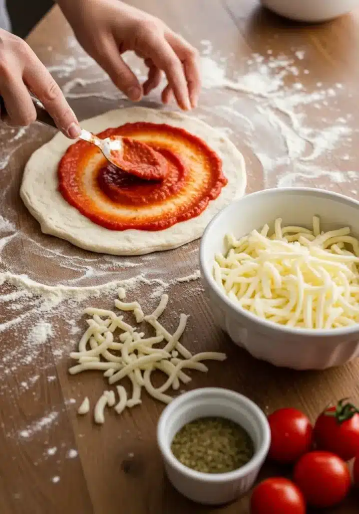 Pizza com massa de iogurte