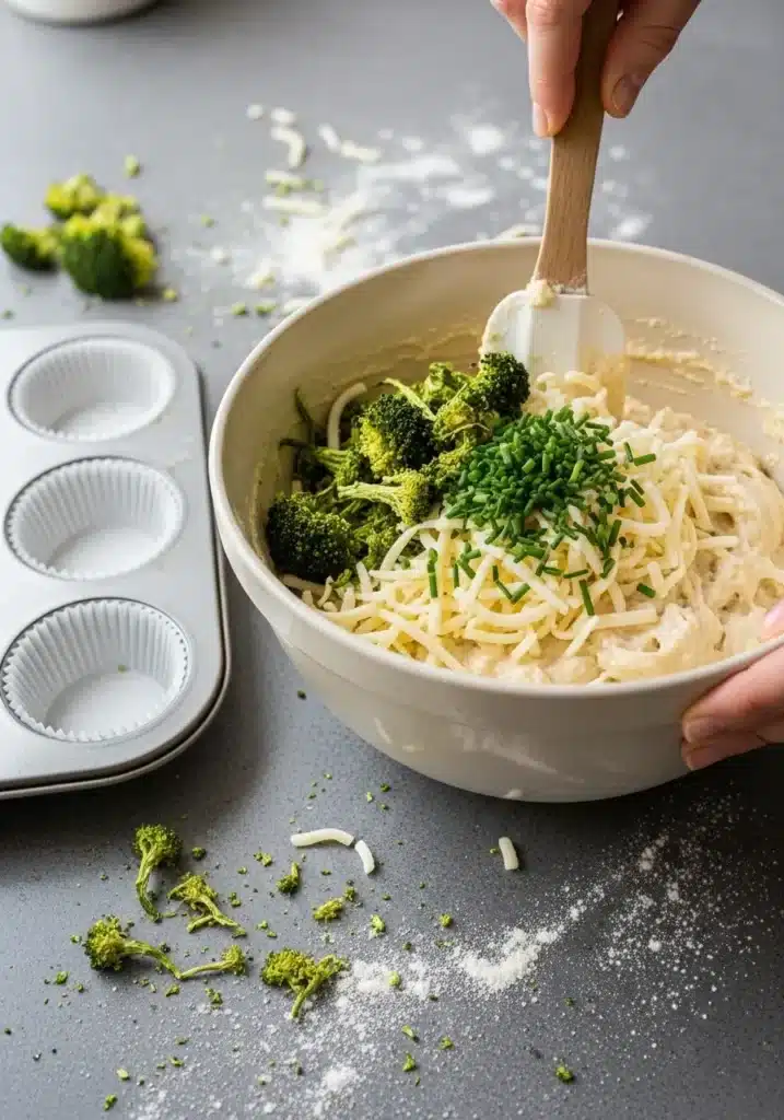 muffins de brócolis e queijo saudável