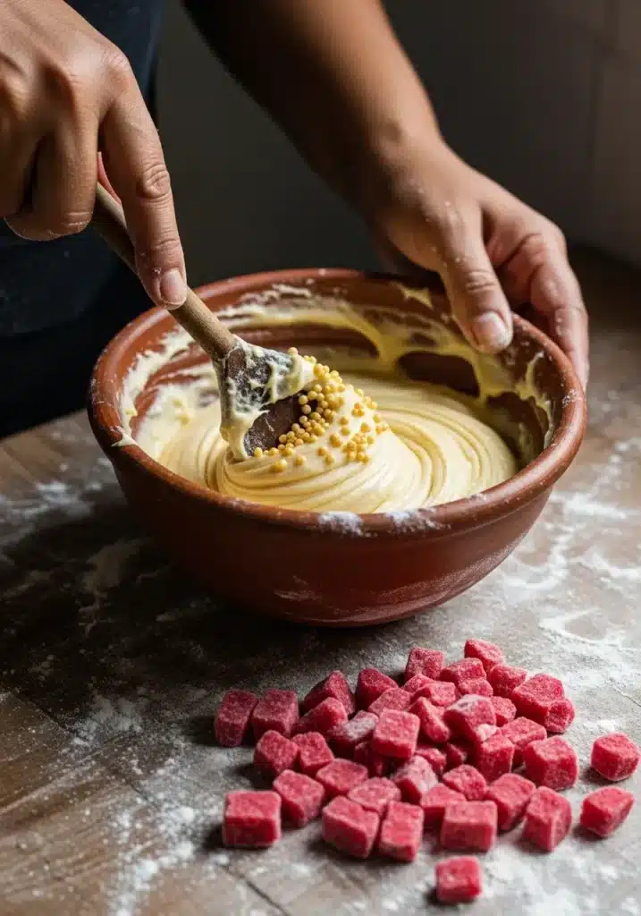 Bolo Fuba com Goiaba