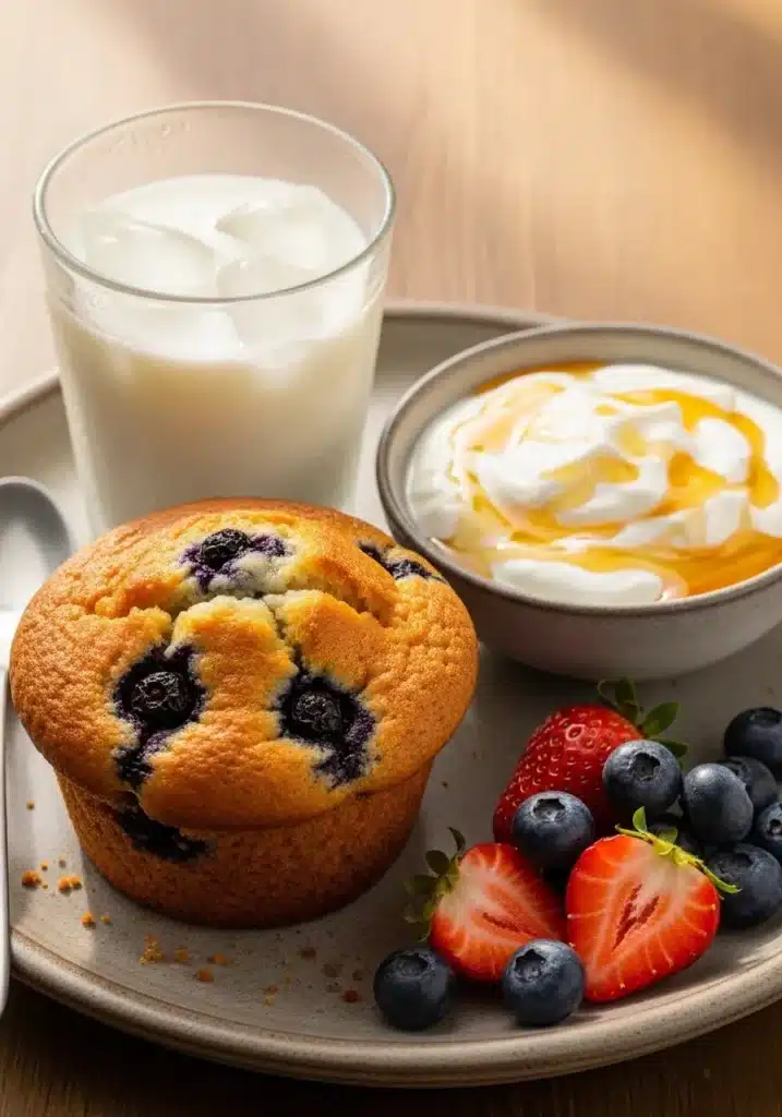 Muffin de Mirtilo e Iogurte