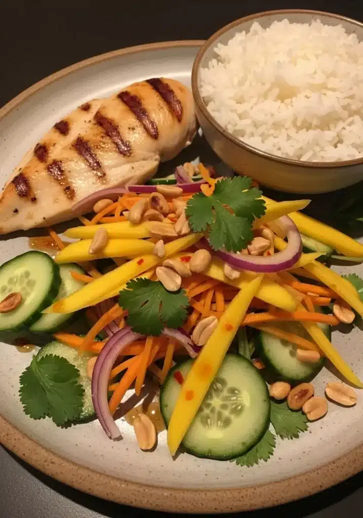 Salada tailandesa de manga