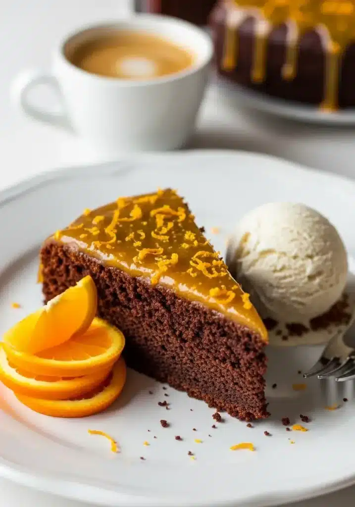Bolo de chocolate com laranja sem glúten e sem lactose