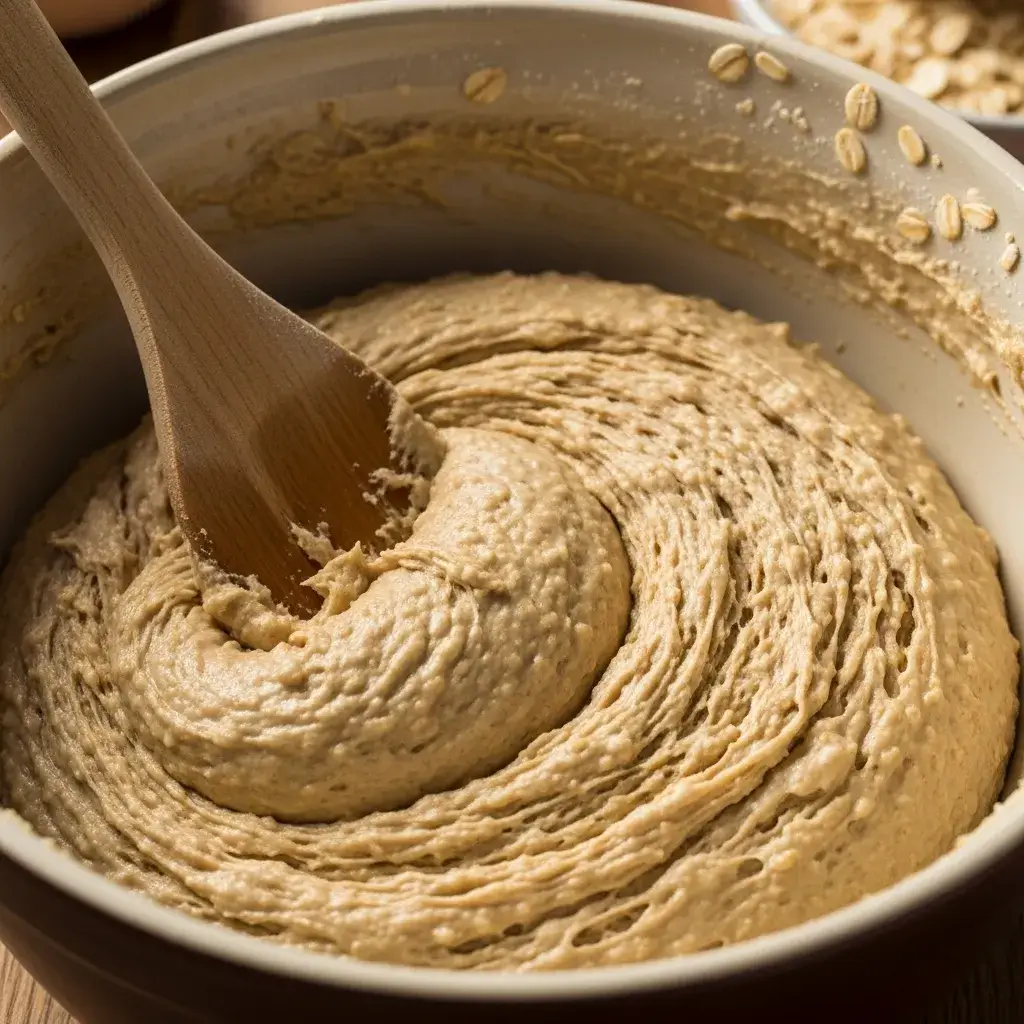 massa-pao-aveia-misturada-uma-tigela