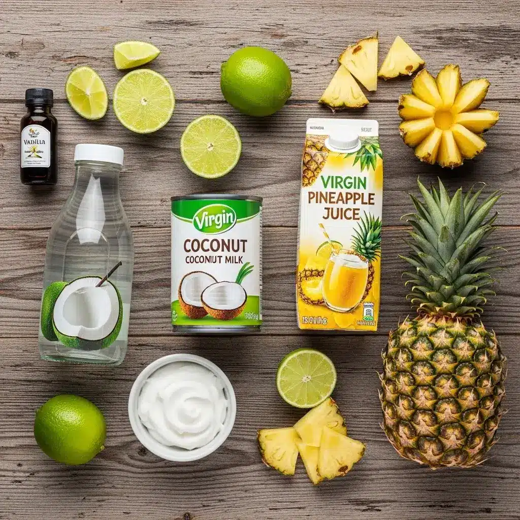 ingredientes para fazer Piña Colada sem Álcool
