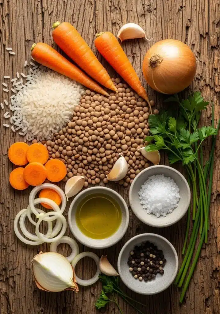 Arroz com Lentilhas e Cenourinha