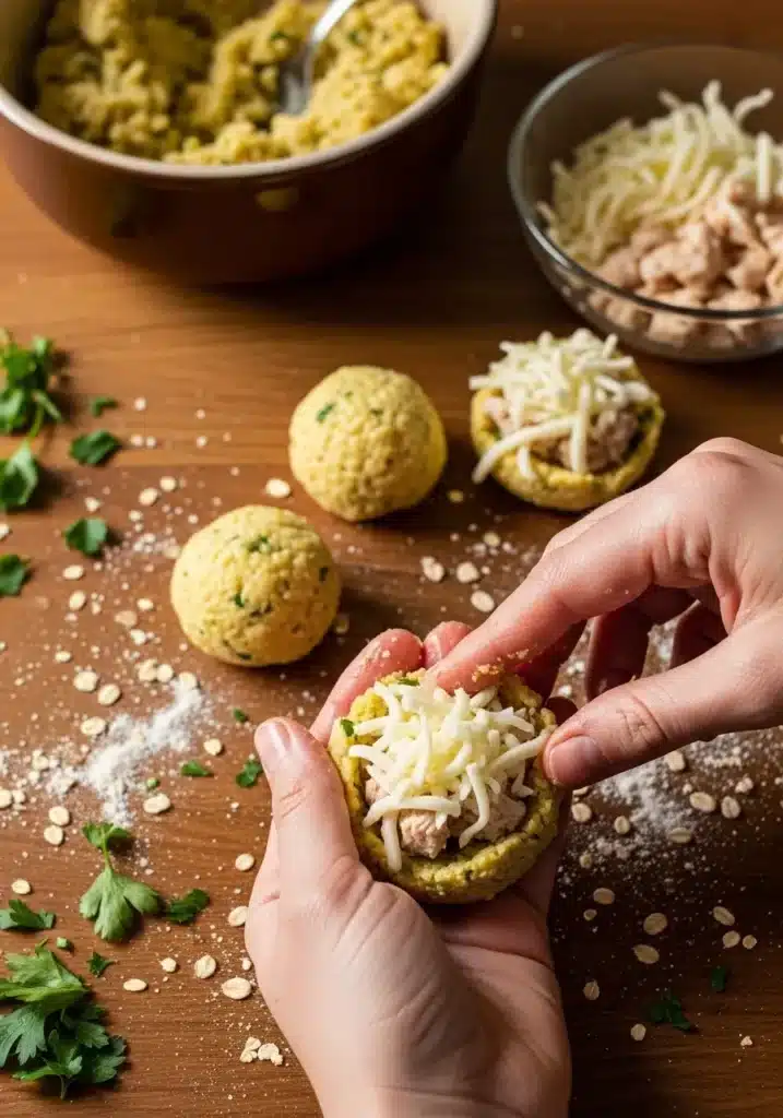 bolinhos saudáveis de couve-flor recheados