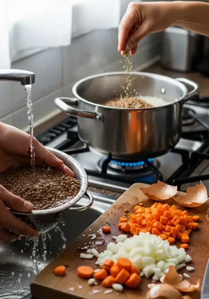 Arroz com Lentilhas e Cenourinha