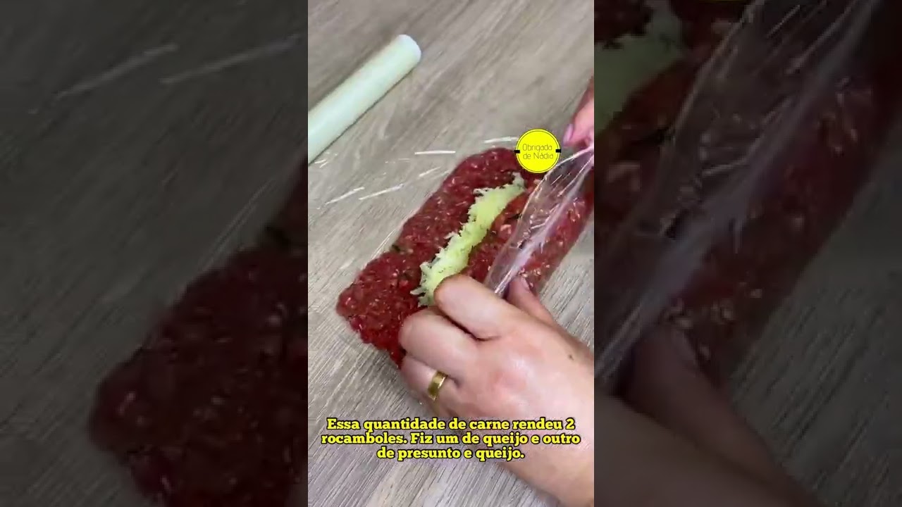 ROCAMBOLE DE CARNE RECHEADO - Obrigada de Nádia