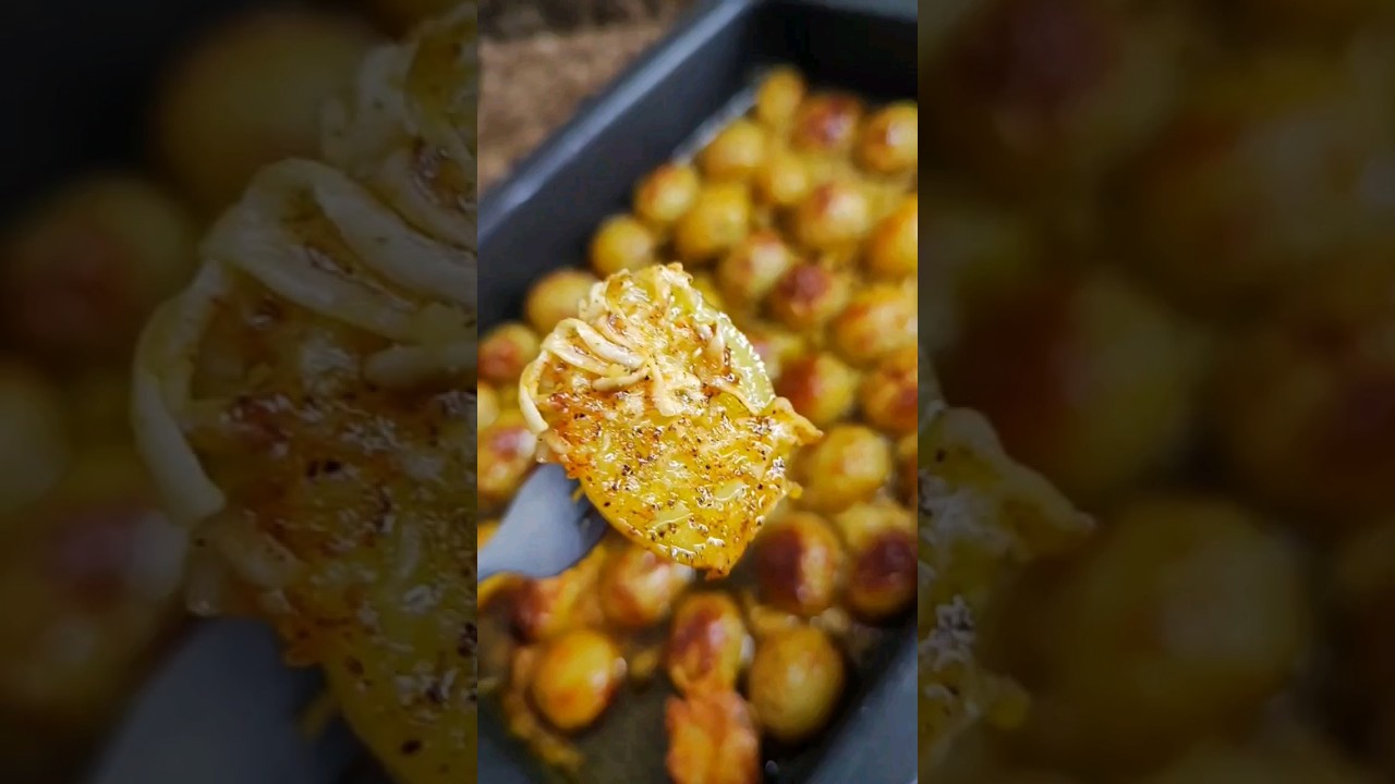 Batata com crosta de parmesão 🧀🧀 #receitas #batatacomcrosta #parmesao #batatas #receitarapida