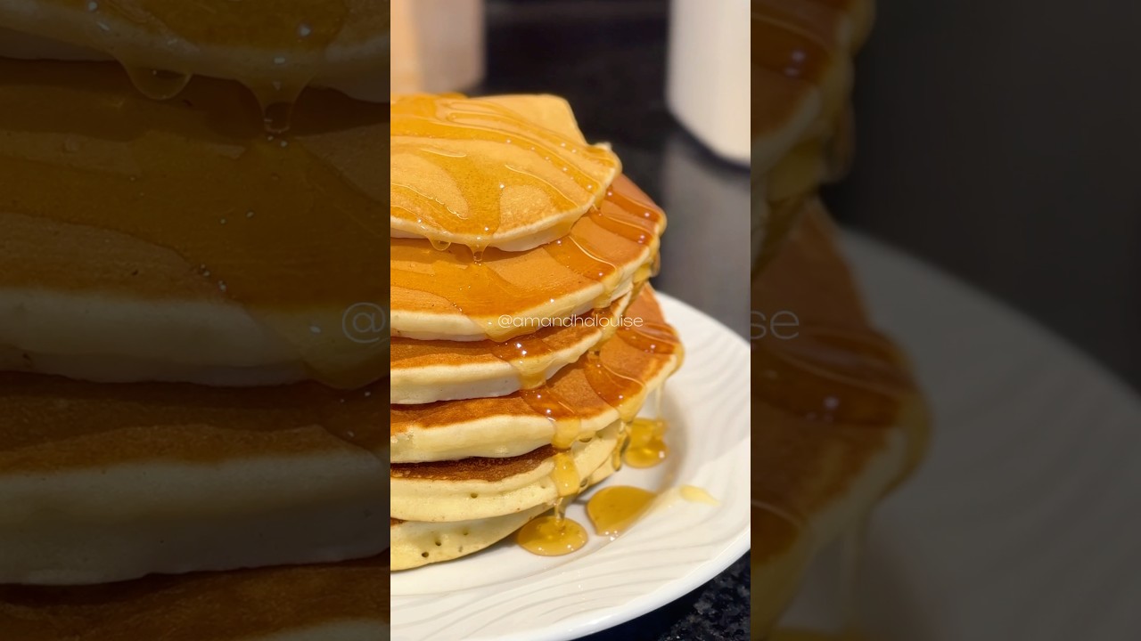 panqueca americana 🤤🤌🏼 #baking #food #panqueca #receita #receitafacil