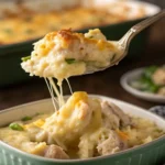 Creme de batata com frango cremoso e gratinado, comfort food caseiro.