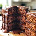 Bolo de cenoura mesclado com chocolate