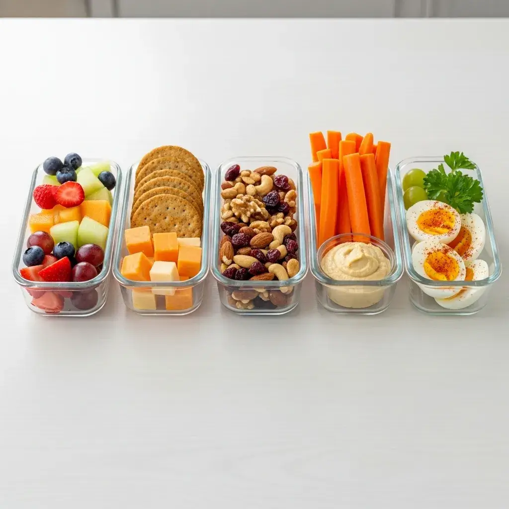 Cardápio semanal visual de lanches saudáveis para escola