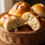 Pãozinho milagroso de 3 ingredientes recém-assado