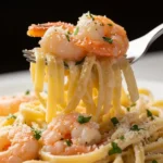 fettuccine Alfredo com camarões