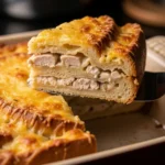 torta de pão de forma com frango