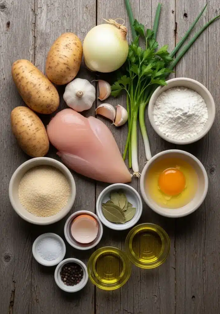 Bolinho de mandioquinha com frango