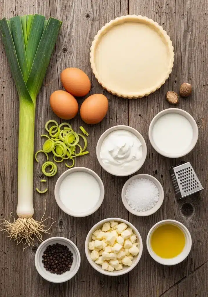 receita de quiche de alho poró simples