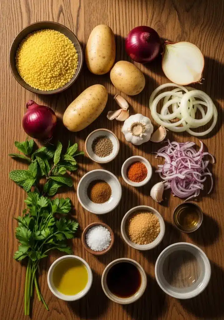 Quibe Vegano com Cebolas Caramelizadas