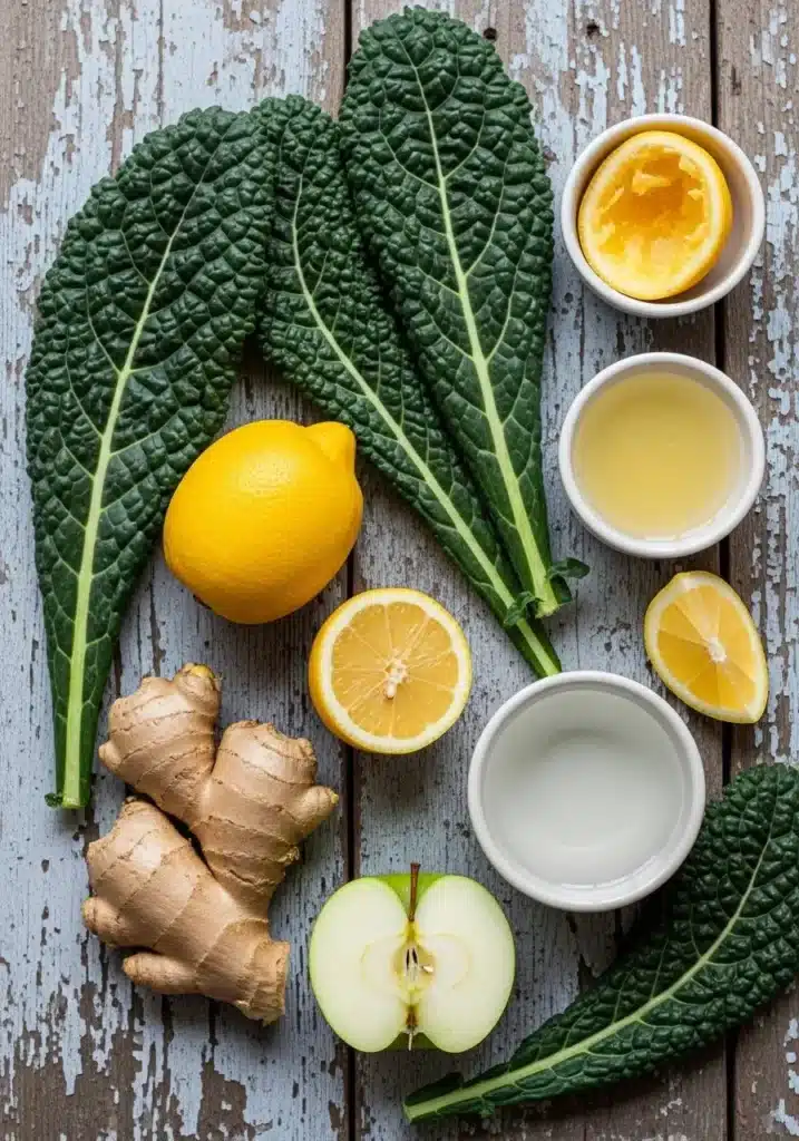 Suco Detox de Couve com Limão e Gengibre